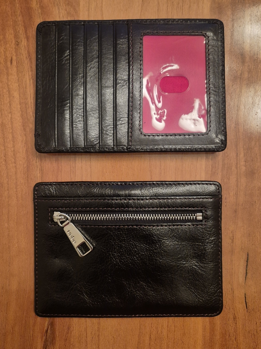 HOBO The Original Black Leather Euro Slide Slim Wallet